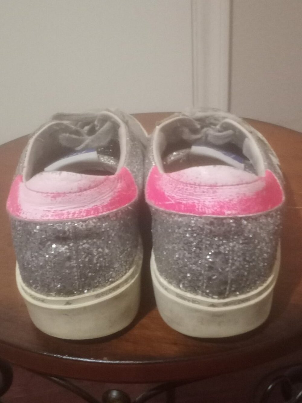 Golden Goose Hi-Star women’s size 37 (US 7) silver glitter pink small platform - Picture 11 of 14